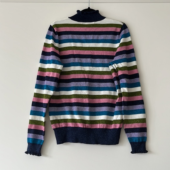 REVIEW Pippi Stripe Metallic Rainbow Knit Sweater Jumper - Picture 13 of 14